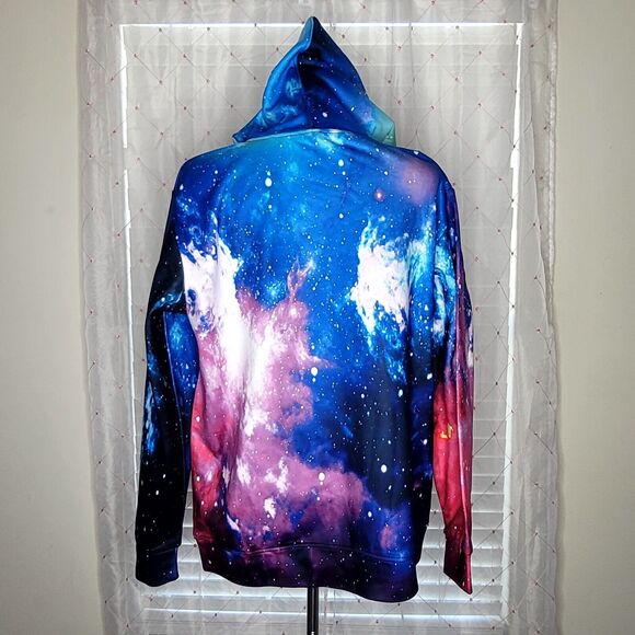 NASA Galaxy Celestial Space Nebula Stars Astronomy 3D All Over Print Hoodie Sz L - Picture 4 of 8